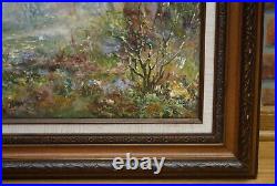 Vintage Julius Polek Original Oil Painting Woodland Landscape Signed Framed