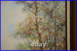 Vintage Julius Polek Original Oil Painting Woodland Landscape Signed Framed