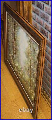 Vintage Julius Polek Original Oil Painting Woodland Landscape Signed Framed