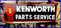 Vintage KENWORTH TRUCK PARTS SERVICE Painted Sign Shop Garage Peterbilt oil gas