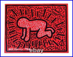 Vintage Keith Haring Painting on Canvas Signed and Stamped