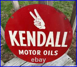 Vintage Kendall Motor Oils Sign Double Side Painted Metal
