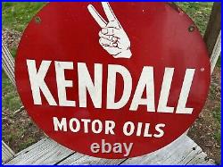 Vintage Kendall Motor Oils Sign Double Side Painted Metal