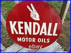 Vintage Kendall Motor Oils Sign Double Side Painted Metal