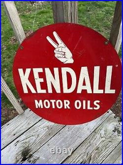 Vintage Kendall Motor Oils Sign Double Side Painted Metal