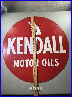 Vintage Kendall Motor Oils Sign Double Side Painted Metal