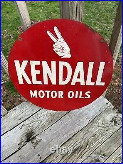 Vintage Kendall Motor Oils Sign Double Side Painted Metal