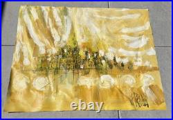 Vintage LEE REYNOLDS Signed Painting Large 47x 59 Abstract Unstretched