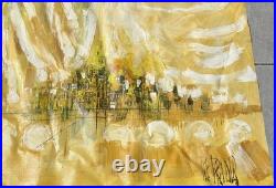 Vintage LEE REYNOLDS Signed Painting Large 47x 59 Abstract Unstretched
