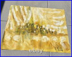 Vintage LEE REYNOLDS Signed Painting Large 47x 59 Abstract Unstretched