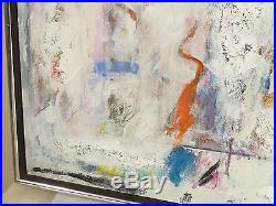 Vintage LYRICAL ABSTRACT EXPRESSIONIST OIL PAINTING MID CENTURY MODERN Signed