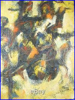 Vintage LYRICAL ABSTRACT EXPRESSIONIST OIL PAINTING MID CENTURY Signed 1949