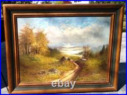 Vintage Landscape Oil Painting Georg Seekatz Artist Signed Original Mountains