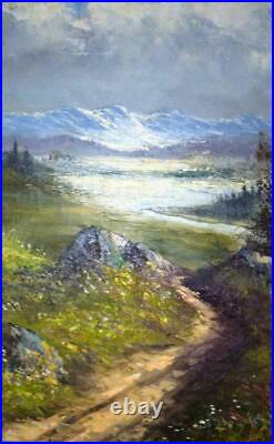 Vintage Landscape Oil Painting Georg Seekatz Artist Signed Original Mountains