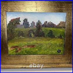 Vintage Landscape Oil Painting On Canvas Impressionist Style Framed Signed