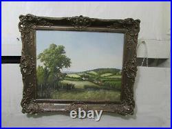 Vintage Landscape Oil Painting On Canvas, Signed A. W. Meadows, Lovely Frame