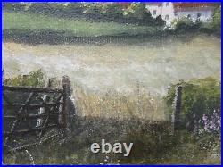 Vintage Landscape Oil Painting On Canvas, Signed A. W. Meadows, Lovely Frame