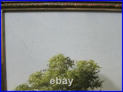 Vintage Landscape Oil Painting On Canvas, Signed A. W. Meadows, Lovely Frame