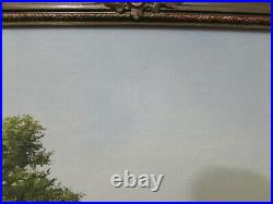 Vintage Landscape Oil Painting On Canvas, Signed A. W. Meadows, Lovely Frame