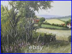 Vintage Landscape Oil Painting On Canvas, Signed A. W. Meadows, Lovely Frame