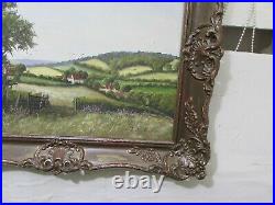 Vintage Landscape Oil Painting On Canvas, Signed A. W. Meadows, Lovely Frame