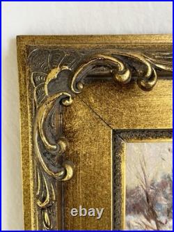 Vintage Landscape Oil Painting Winter Farmhouse Signed by Norma S Forsberg