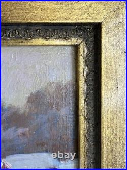 Vintage Landscape Oil Painting Winter Farmhouse Signed by Norma S Forsberg