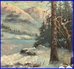 Vintage Landscape Painting Oil On Board 24x15 Signed