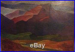 Vintage Landscape Painting Signed R Wade (Anchor Monogram) Colorful