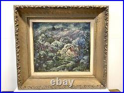 Vintage Landscape Scene Painting On Board Framed Signed Goldie Lipson Listed