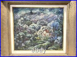 Vintage Landscape Scene Painting On Board Framed Signed Goldie Lipson Listed