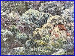 Vintage Landscape Scene Painting On Board Framed Signed Goldie Lipson Listed