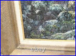 Vintage Landscape Scene Painting On Board Framed Signed Goldie Lipson Listed