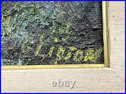Vintage Landscape Scene Painting On Board Framed Signed Goldie Lipson Listed
