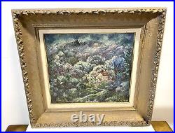 Vintage Landscape Scene Painting On Board Framed Signed Goldie Lipson Listed