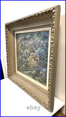 Vintage Landscape Scene Painting On Board Framed Signed Goldie Lipson Listed