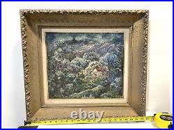 Vintage Landscape Scene Painting On Board Framed Signed Goldie Lipson Listed