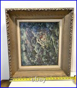 Vintage Landscape Scene Painting On Board Framed Signed Goldie Lipson Listed