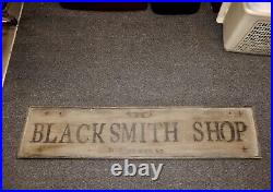 Vintage Large Blacksmith Shop Wooden Hand Painted Sign