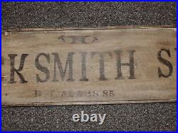 Vintage Large Blacksmith Shop Wooden Hand Painted Sign