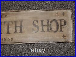 Vintage Large Blacksmith Shop Wooden Hand Painted Sign