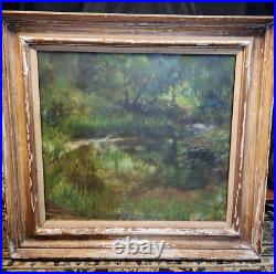 Vintage Large MCM signed painting 1963 OIL ON BOARD 30 X 32