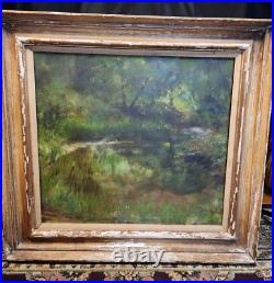 Vintage Large MCM signed painting 1963 OIL ON BOARD 30 X 32