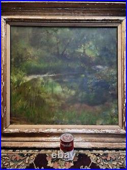 Vintage Large MCM signed painting 1963 OIL ON BOARD 30 X 32