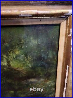 Vintage Large MCM signed painting 1963 OIL ON BOARD 30 X 32