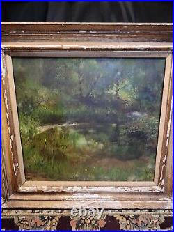 Vintage Large MCM signed painting 1963 OIL ON BOARD 30 X 32