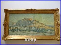 Vintage Large Oil Painting Impressionism Historic Signed Thierson Landscape