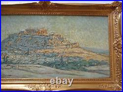 Vintage Large Oil Painting Impressionism Historic Signed Thierson Landscape