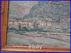 Vintage Large Oil Painting Impressionism Historic Signed Thierson Landscape
