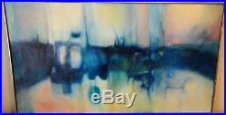 Vintage Large Oil Painting On Canvas MID Century 1968 Abstract Art Signed Coburn